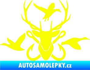 Samolepka Myslivost 005 pravá Fluorescentní žlutá