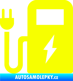 Samolepka Nabíjecí stanice 001 levá elektromobil charge Fluorescentní žlutá