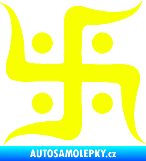 Samolepka Náboženský symbol Džinismus Svastika  Fluorescentní žlutá