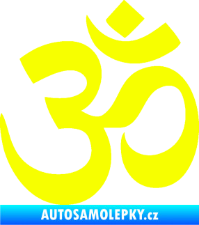 Samolepka Náboženský symbol Hinduismus Óm 001 Fluorescentní žlutá