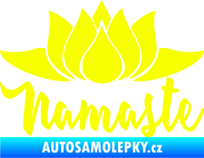Samolepka Namaste 001 lotosový květ Fluorescentní žlutá