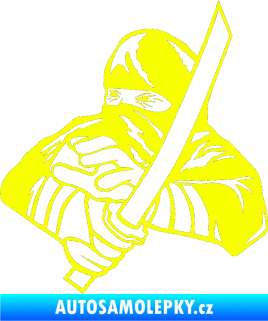 Samolepka Ninja silueta levá Fluorescentní žlutá