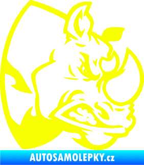 Samolepka Nosorožec 001 pravá Fluorescentní žlutá