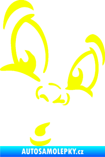 Samolepka Obličej 002 pravá překvapený Fluorescentní žlutá