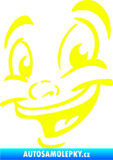 Samolepka Obličej 003 levá veselý Fluorescentní žlutá