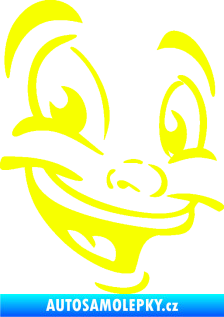 Samolepka Obličej 003 pravá veselý Fluorescentní žlutá