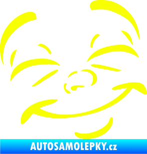 Samolepka Obličej 004 pravá šťastný Fluorescentní žlutá