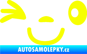 Samolepka Obličej 008 levá mrkající Fluorescentní žlutá