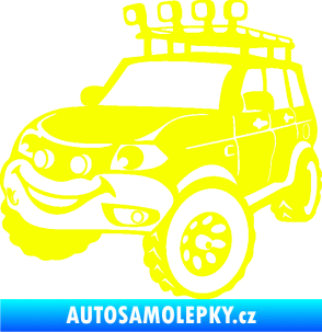 Samolepka Off Road 005 levá veselé autíčko Fluorescentní žlutá