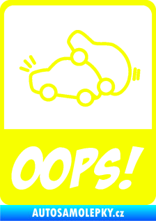 Samolepka Oops love cars 002 Fluorescentní žlutá
