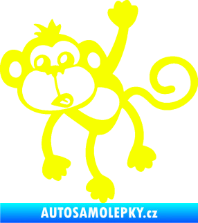 Samolepka Opice 005 levá visí za ruku Fluorescentní žlutá