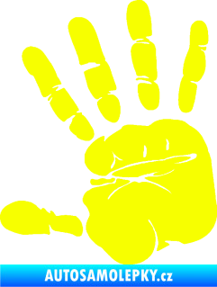 Samolepka Otisk ruky levá Fluorescentní žlutá
