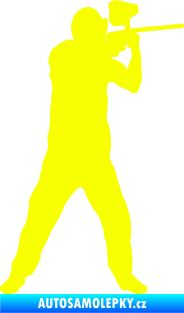Samolepka Paintball 003 pravá Fluorescentní žlutá
