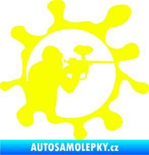 Samolepka Paintball 004 pravá Fluorescentní žlutá