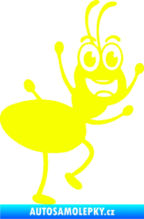 Samolepka Pan mravenec pravá Fluorescentní žlutá