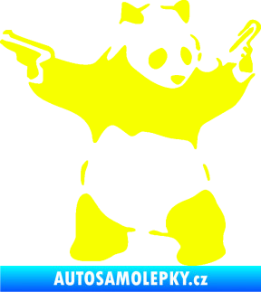 Samolepka Panda 007 pravá gangster Fluorescentní žlutá
