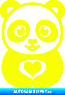 Samolepka Panda 008 roztomilá Fluorescentní žlutá