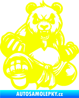Samolepka Panda 012 levá Kung Fu bojovník Fluorescentní žlutá