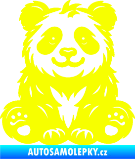 Samolepka Panda 013 pravá spokojená Fluorescentní žlutá