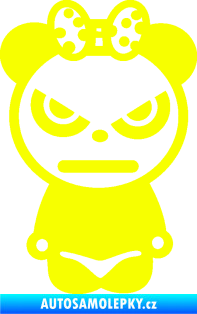 Samolepka Panda girl Fluorescentní žlutá