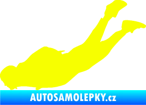 Samolepka Parašutista 003 levá skok z letadla Fluorescentní žlutá