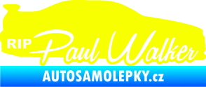 Samolepka Paul Walker 005 RIP Fluorescentní žlutá