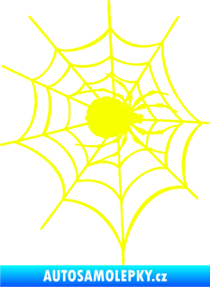 Samolepka Pavouk 016 pravá s pavučinou Fluorescentní žlutá