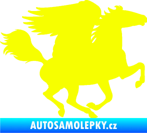 Samolepka Pegas 001 pravá okřídlený kůň Fluorescentní žlutá