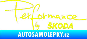 Samolepka Performance by Škoda Fluorescentní žlutá