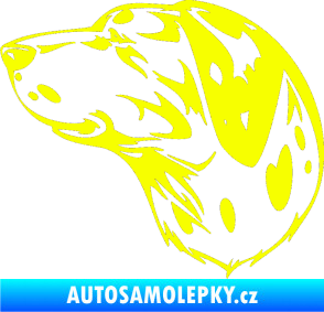 Samolepka Pes 002 levá Dalmatin Fluorescentní žlutá