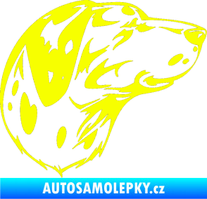 Samolepka Pes 002 pravá Dalmatin Fluorescentní žlutá