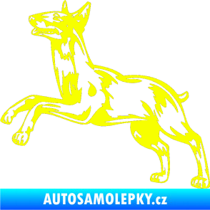 Samolepka Pes 015 levá Bulteriér Fluorescentní žlutá