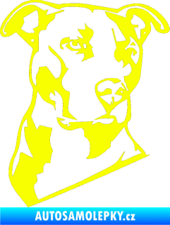 Samolepka Pes 054 pravá Pitbull Fluorescentní žlutá