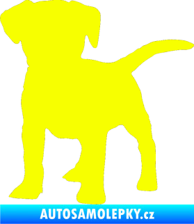Samolepka Pes 056 levá štěně Fluorescentní žlutá