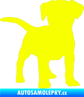 Samolepka Pes 056 pravá štěně Fluorescentní žlutá
