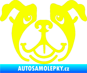 Samolepka Pes 069 Buldoček Fluorescentní žlutá