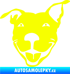 Samolepka Pes 072 levá Pitbull Fluorescentní žlutá