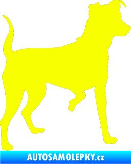 Samolepka Pes 075 pravá Pražský krysařík Fluorescentní žlutá