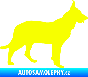 Samolepka Pes 079 pravá Německý ovčák Fluorescentní žlutá