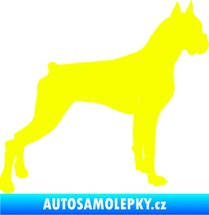 Samolepka Pes 087 pravá Boxer Fluorescentní žlutá