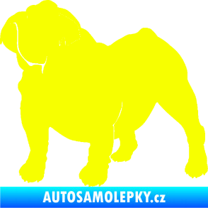 Samolepka Pes 089 levá Buldok Fluorescentní žlutá