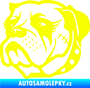 Samolepka Pes 097 levá Buldok Fluorescentní žlutá
