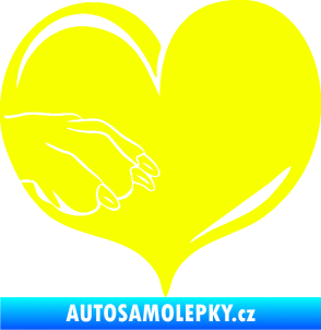 Samolepka Pes 102 levá packa Fluorescentní žlutá
