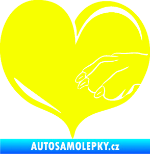 Samolepka Pes 102 pravá packa Fluorescentní žlutá