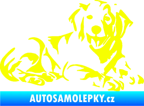 Samolepka Pes 106 pravá Retrívr Fluorescentní žlutá