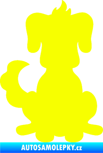 Samolepka Pes 113 levá kreslená silueta Fluorescentní žlutá