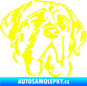 Samolepka Pes 125 pravá anglický mastif Fluorescentní žlutá