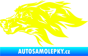Samolepka Pes 127 levá hlava Fluorescentní žlutá