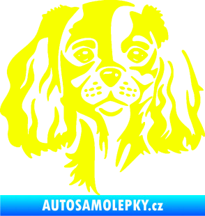 Samolepka Pes 132 levá Cavalier king Charles spaniel Fluorescentní žlutá
