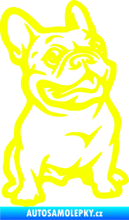 Samolepka Pes 139 pravá francouzský buldoček Fluorescentní žlutá